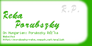 reka porubszky business card